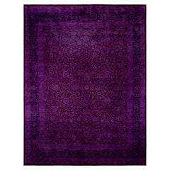 Overdyed Hand-Knotted Wool Modern-Contemporary Purple Area Rug 10' 2" x 13' 10"