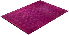 Overdyed Hand-Knotted Wool Modern-Contemporary Purple Area Rug 10' 2" x 14' 1"
