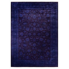 Overdyed Hand-Knotted Wool Modern-Contemporary Purple Area Rug 10' 3" x 14' 4"