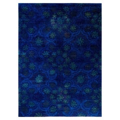 Overdyed Hand-Knotted Wool Modern-Contemporary Purple Area Rug 10' 6" x 14' 2"
