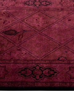 Overdyed Hand-Knotted Wool Modern-Contemporary Purple Area Rug 2' 8" x 4' 3"