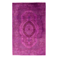 Overdyed Hand-Knotted Wool Modern-Contemporary Purple Area Rug 2' 8" x 4' 3"