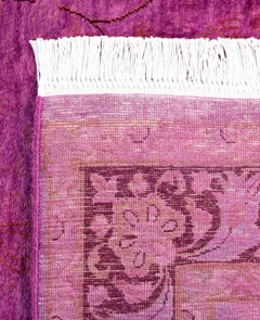 Overdyed Hand-Knotted Wool Modern-Contemporary Purple Area Rug 3' 2" x 5' 0"