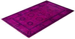 Overdyed handgeknüpfte Wolle Modern-Contemporary lila Bereich Teppich 3' 2" x 5' 2"