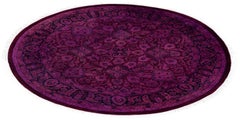 Overdyed Hand-Knotted Wool Modern-Contemporary Purple Area Rug 4' 1" x 4' 1"