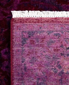 Overdyed Hand-Knotted Wool Modern-Contemporary Purple Area Rug 4' 2" x 6' 4"
