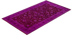 Overdyed Hand-Knotted Wool Modern-Contemporary Purple Area Rug 4' 6" x 7' 9"