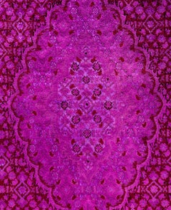 Overdyed Hand-Knotted Wool Modern-Contemporary Purple Area Rug 4' 7" x 7' 1"