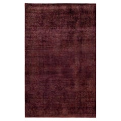 Overdyed handgeknüpfte Wolle modern-zeitgenössischen lila Bereich Teppich 4' 7" x 7' 1"