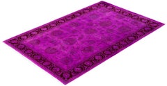Overdyed Hand-Knotted Wool Modern-Contemporary Purple Area Rug 4' 9" x 7' 2"