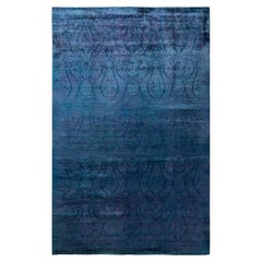 Overdyed Hand-Knotted Wool Modern-Contemporary Purple Area Rug 5' 0" x 8' 0"