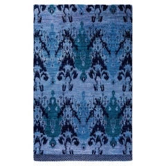 Overdyed Hand-Knotted Wool Modern-Contemporary Purple Area Rug 5' 1" x 8' 1"