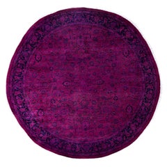 Overdyed Hand-Knotted Wool Modern-Contemporary Purple Area Rug 6' 1" x 6' 1"