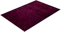 Overdyed Hand-Knotted Wool Modern-Contemporary Purple Area Rug 6' 1" x 8' 10"
