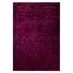 Overdyed Hand-Knotted Wool Modern-Contemporary Purple Area Rug 6' 1" x 8' 10"