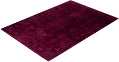 Overdyed Hand-Knotted Wool Modern-Contemporary Purple Area Rug 6' 2" x 8' 9"