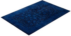 Overdyed Hand-Knotted Wool Modern-Contemporary Purple Area Rug 6' 2" x 9' 0"