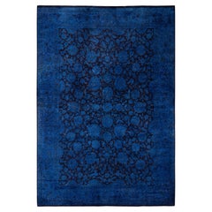 Overdyed Hand-Knotted Wool Modern-Contemporary Purple Area Rug 6' 2" x 9' 0"