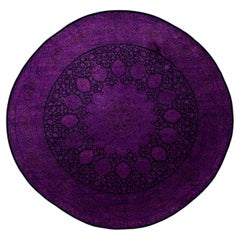Overdyed Laine nouée à la main Tapis de sol moderne-contemporain violet 7' 10" x 8' 1"