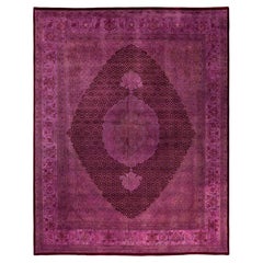 Overdyed Hand-Knotted Wool Modern-Contemporary Purple Area Rug 8' 0" x 10' 1"