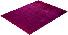 Overdyed Hand-Knotted Wool Modern-Contemporary Purple Area Rug 8' 0" x 10' 2"