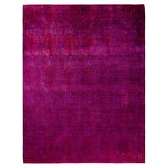 Overdyed Hand-Knotted Wool Modern-Contemporary Purple Area Rug 8' 0" x 10' 2"
