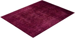 Overdyed Hand-Knotted Wool Modern-Contemporary Purple Area Rug 8' 1" x 10' 2"