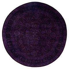 Overdyed Laine nouée à la main Tapis de zone moderne-contemporain pourpre 8' 1" x 8' 1"