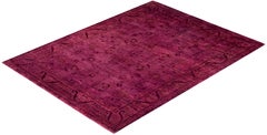 Overdyed Hand-Knotted Wool Modern-Contemporary Purple Area Rug 8' 10" x 11' 10"