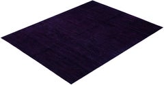 Overdyed Hand-Knotted Wool Modern-Contemporary Purple Area Rug 8' 10" x 11' 8"
