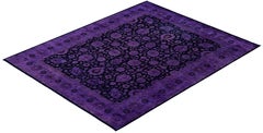 Overdyed Hand-Knotted Wool Modern-Contemporary Purple Area Rug 8' 2" x 10' 3"