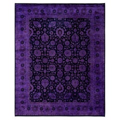 Overdyed Hand-Knotted Wool Modern-Contemporary Purple Area Rug 8' 2" x 10' 3"