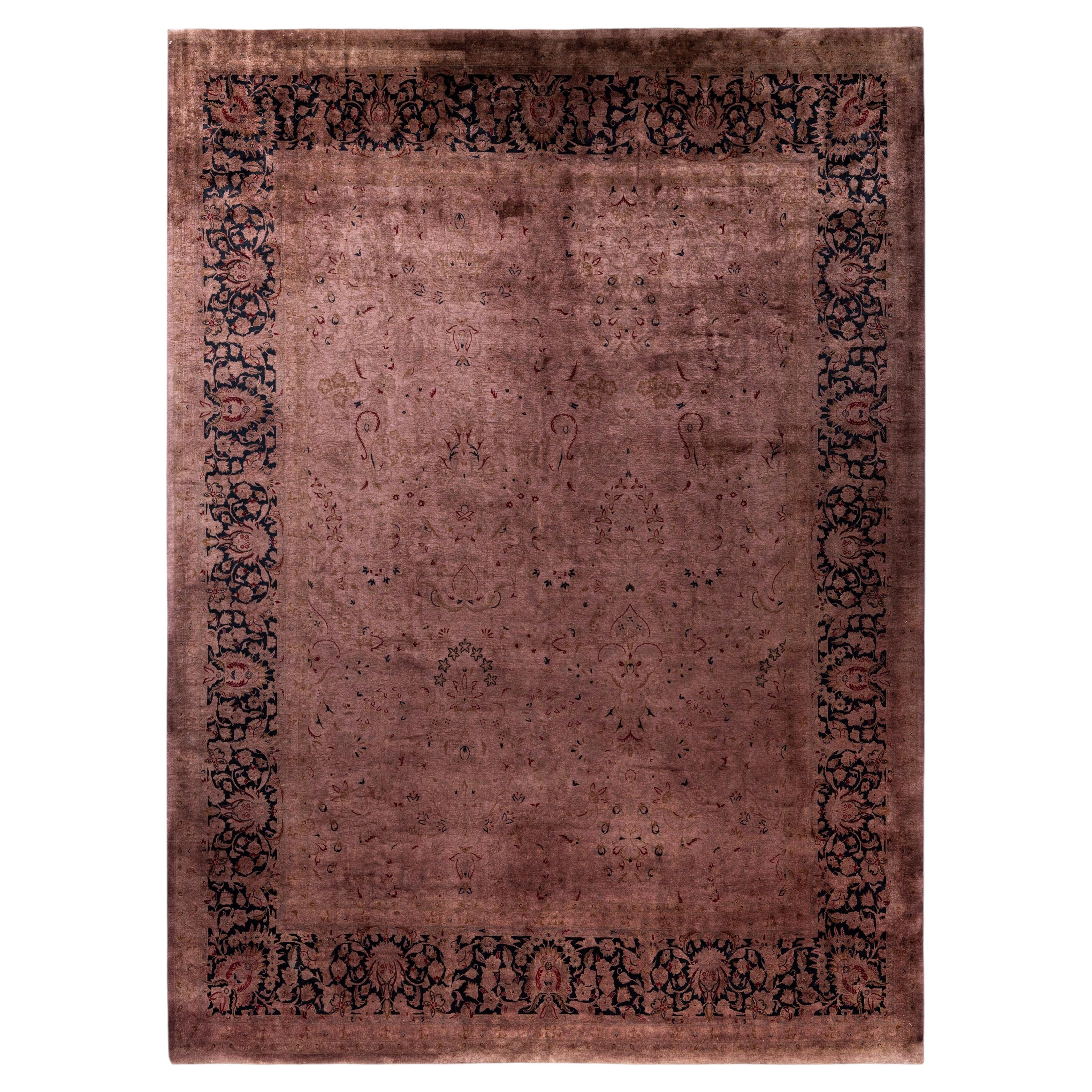 Overdyed Hand-Knotted Wool Modern-Contemporary Purple Area Rug 8' 2" x 10' 5"