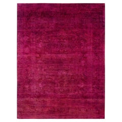 Overdyed Hand-Knotted Wool Modern-Contemporary Purple Area Rug 8' 2" x 10' 6"
