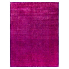 Overdyed Hand-Knotted Wool Modern-Contemporary Purple Area Rug 8' 2" x 11' 2"