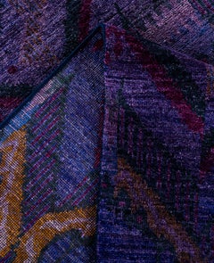 Overdyed Hand-Knotted Wool Modern-Contemporary Purple Area Rug 8' 3" x 10' 1"