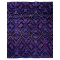 Overdyed Hand-Knotted Wool Modern-Contemporary Purple Area Rug 8' 3" x 10' 1"