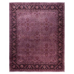 Overdyed Hand-Knotted Wool Modern-Contemporary Purple Area Rug 8' 3" x 10' 2"