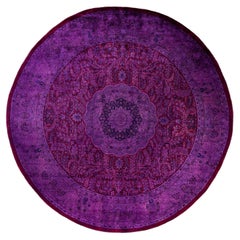 Overdyed Hand-Knotted Wool Modern-Contemporary Purple Area Rug 8' 4" x 8' 4"