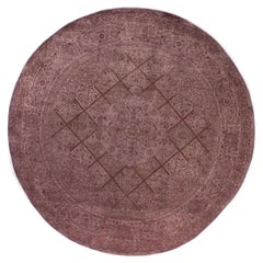 Overdyed Hand-Knotted Wool Modern-Contemporary Purple Area Rug 8' 4" x 8' 5"