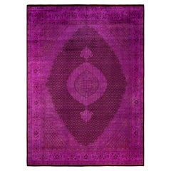 Overdyed Hand-Knotted Wool Modern-Contemporary Purple Area Rug 9' 0" x 12' 2"