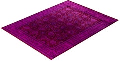 Overdyed Hand-Knotted Wool Modern-Contemporary Purple Area Rug 9' 1" x 11' 10"