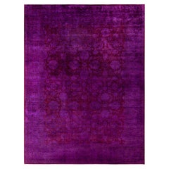 Overdyed Hand-Knotted Wool Modern-Contemporary Purple Area Rug 9' 1" x 11' 10"