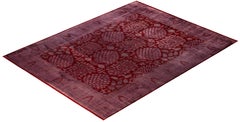 Overdyed Hand-Knotted Wool Modern-Contemporary Purple Area Rug 9' 1" x 12' 1"
