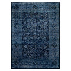 Overdyed Hand-Knotted Wool Modern-Contemporary Purple Area Rug 9' 1" x 12' 6"