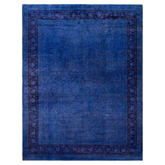 Overdyed Hand-Knotted Wool Modern-Contemporary Purple Area Rug 9' 10" x 13' 1"