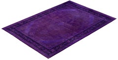 Overdyed Hand-Knotted Wool Modern-Contemporary Purple Area Rug 9' 10" x 14' 1"