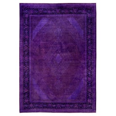 Overdyed Hand-Knotted Wool Modern-Contemporary Purple Area Rug 9' 10" x 14' 1"