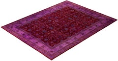 Overdyed Hand-Knotted Wool Modern-Contemporary Purple Area Rug 9' 2" x 11' 10"