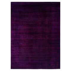 Overdyed Hand-Knotted Wool Modern-Contemporary Purple Area Rug 9' 2" x 11' 10"